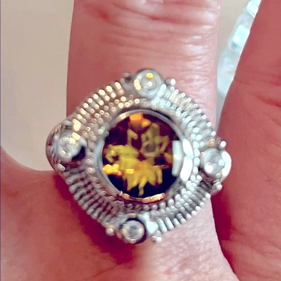 Lovely Judith Ripka Citrine Diamonique ring - Picture 1 of 6